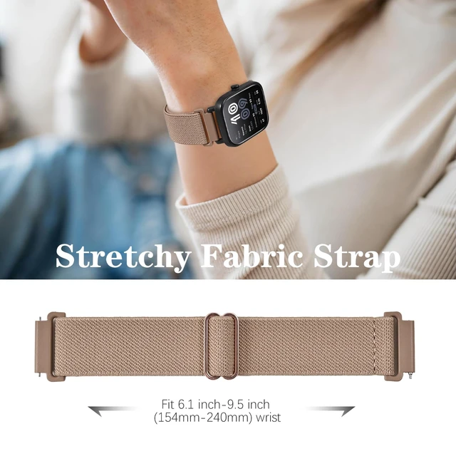 Alt view image 4 of 7 - 10 Pack Watch Bands Compatible with Amazfit Bip 6/Bip 5/Active Max/Bip Max/Balance 2/Balance,22mm Soft Stretchy Nylon Replacement Sports Strap for Amazfit GTR 4/3/3 Pro/Cheetah Women Men