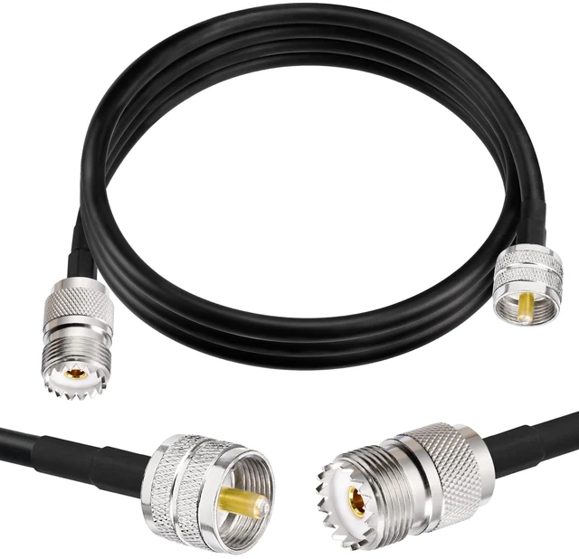 Main image of PL-259 UHF CB Coax Cable 10ft CB Antenna Jumper RG8X Coaxial Cable PL259 to SO239 Jumper for Marine VHF Ham Radio Antenna Shack Duplexer Tuner Dummy Load SWR Meter etc