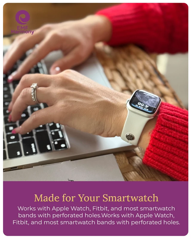 Alt view image 6 of 7 - Smartwatch Chip Discreet Stainless Steel Bioresonance Rivet Accessory for Apple Watch, Garmin, Fitbit & Fitness Bands Everyday Balance in a Wireless World