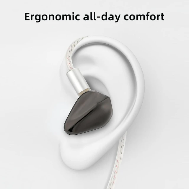 Alt view image 7 of 7 - Loric IEMs, PU+ Titanium Diaphragm Drive in-Ear Monitors, Dual-Magnet & Dual-Chamber Driver, Ultralight Zinc Alloy Wired Earbuds, Detachable 160-Core Silver-Plated Cable(Black, 3.5mm)