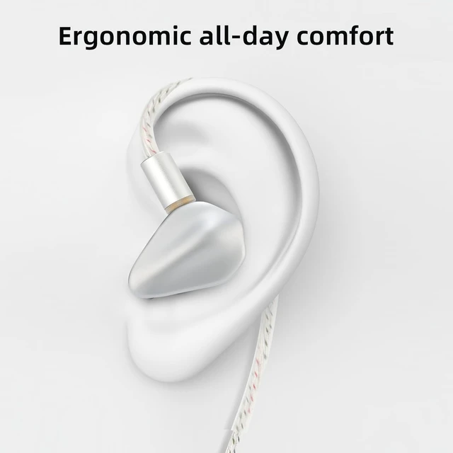 Alt view image 7 of 7 - Loric IEMs, PU+ Titanium Diaphragm Drive in-Ear Monitors, Dual-Magnet & Dual-Chamber Driver, Ultralight Zinc Alloy Wired Earbuds, Detachable 160-Core Silver-Plated Cable(Silver, USB-C)