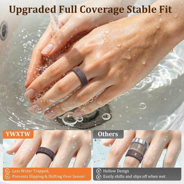 Alt view image 5 of 7 - Floral Cover for Oura Ring 5, Charging Without Removal, Anti-Scratch Silicone Ring Protector, Fancy Cute Oura 5 Accessories for Women/Men, 12 Pack (Dopamine, L)