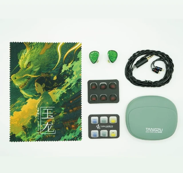 Alt view image 7 of 7 - Wan'er S.G II Emerald Dragon in Ear Monitor, Gaming IEM Earphones, HiFi Wired Earphones with 10mm PET Diaphragm Dynamic Driver, Flat 0.78mm 2-pin Tangle-Free Detachable Cable (3.5mm with Mic)