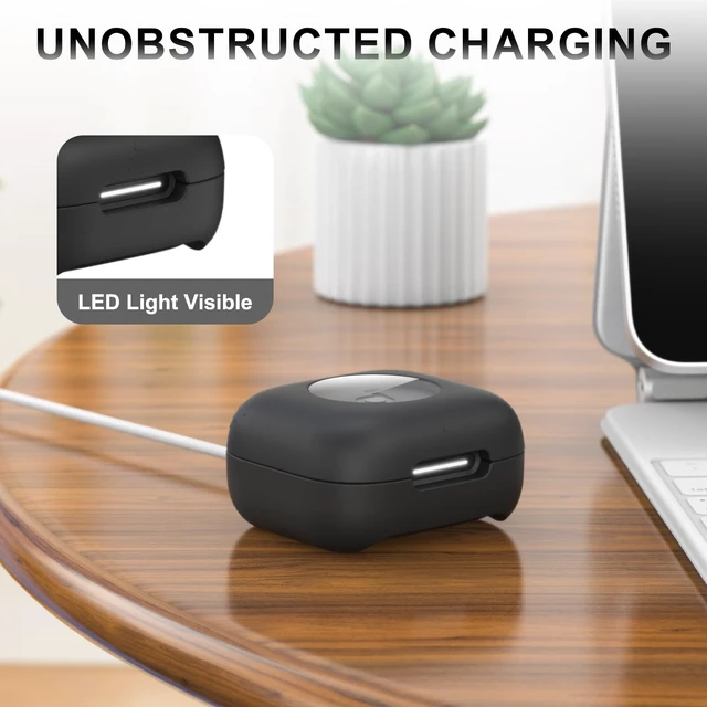 Alt view image 6 of 7 - for Anker Soundcore P30i Case Cover with Magnetic Lock & Phone Stand Shockproof Magnetic Lock Lid Protective Cover for Soundcore P30i Earbud with Cleaner Kit & Carabiner, Black