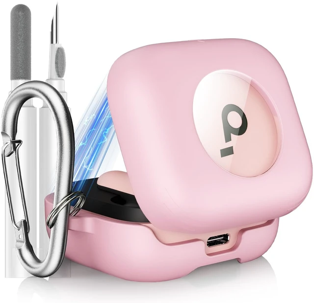 Main image of for Anker Soundcore P30i Case Cover with Magnetic Lock & Phone Stand Shockproof Magnetic Lock Lid Protective Cover for Soundcore P30i Earbud with Cleaner Kit & Carabiner, Pink