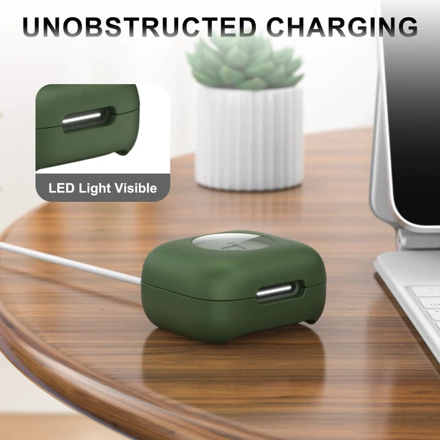 Alt view image 6 of 7 - for Anker Soundcore P30i Case Cover with Magnetic Lock & Phone Stand Shockproof Magnetic Lock Lid Protective Cover for Soundcore P30i Earbud with Cleaner Kit & Carabiner, Green