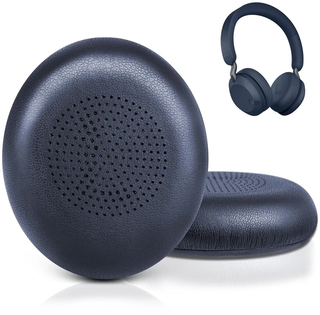 Main image of Ear Pads Replacement for Jabra Evolve2 65 40 Elite 45h On-Ear Headphones Evolve2 65MS 65UC USB/ Evolve2 40UC 40MS USB Ear Cushions with Protein Leather (Navy Blue)