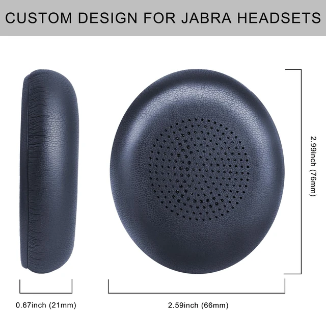 Alt view image 4 of 7 - Ear Pads Replacement for Jabra Evolve2 65 40 Elite 45h On-Ear Headphones Evolve2 65MS 65UC USB/ Evolve2 40UC 40MS USB Ear Cushions with Protein Leather (Navy Blue)