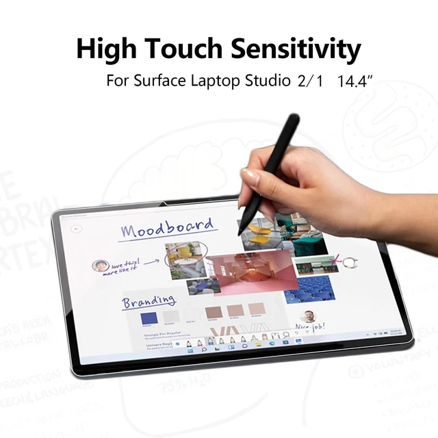 Alt view image 4 of 7 - ArmorShield Screen Protector for Surface Laptop Studio 2/1 14.4" 9H Tempered Glass, HD Clarity, Scratch Resistant Surface, Compatible with Surface Pen, 2 Pack