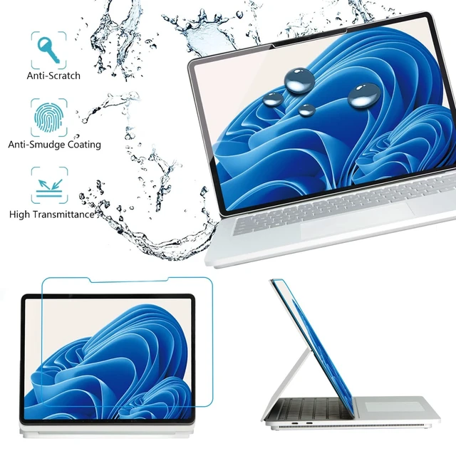 Alt view image 7 of 7 - ArmorShield Screen Protector for Surface Laptop Studio 2/1 14.4" 9H Tempered Glass, HD Clarity, Scratch Resistant Surface, Compatible with Surface Pen, 2 Pack