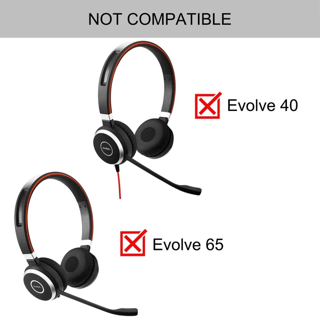 Alt view image 3 of 7 - Ear Pads Replacement for Jabra Evolve2 65 (65MS 65UC USB)/Evolve2 40 (40UC 40MS USB)/Elite 45h On-Ear Wireless Headphones, Ear Cushions with Protein Leather