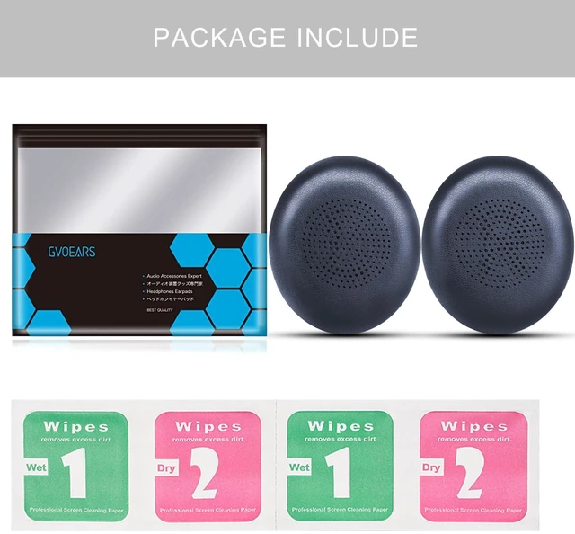 Alt view image 6 of 7 - Ear Pads Replacement for Jabra Evolve2 65 40 Elite 45h On-Ear Headphones Evolve2 65MS 65UC USB/ Evolve2 40UC 40MS USB Ear Cushions with Protein Leather (Navy Blue)