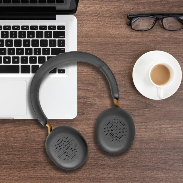 Alt view image 6 of 7 - Ear Pads Replacement for Jabra Evolve2 65 (65MS 65UC USB)/Evolve2 40 (40UC 40MS USB)/Elite 45h On-Ear Wireless Headphones, Ear Cushions with Protein Leather