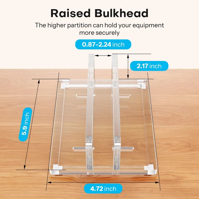 Alt view image 3 of 7 - Vertical Laptop Stand, Acrylic Single Holder for MacBook Gaming Adjustable Width 0.87-2.24", Clear Acrylic Single Slot Stand for Desk, Compatible with MacBook Pro/Air HP Gaming up to 17"