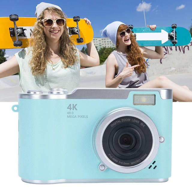 Alt view image 3 of 7 - Digital Camera, 1080P HD 48MP Digital Point & Shoot Camera with 2.4 Inch HD Flip Screen, Built in LED Fill Light, 8X Digital Zoom, for Teens Students (Green)
