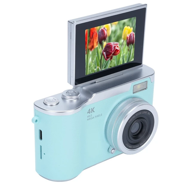 Alt view image 4 of 7 - Digital Camera, 1080P HD 48MP Digital Point & Shoot Camera with 2.4 Inch HD Flip Screen, Built in LED Fill Light, 8X Digital Zoom, for Teens Students (Green)