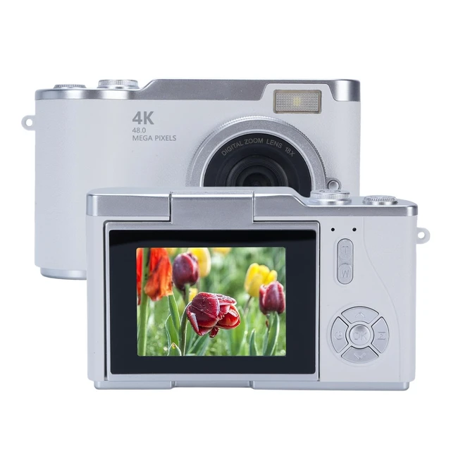 Alt view image 2 of 7 - Digital Camera, 1080P HD 48MP Digital Point & Shoot Camera with 2.4 Inch HD Flip Screen, Built in LED Fill Light, 8X Digital Zoom, for Teens Students (White)