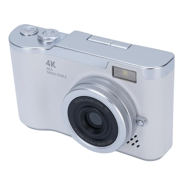 Alt view image 4 of 7 - Digital Camera, 1080P HD 48MP Digital Point & Shoot Camera with 2.4 Inch HD Flip Screen, Built in LED Fill Light, 8X Digital Zoom, for Teens Students (White)