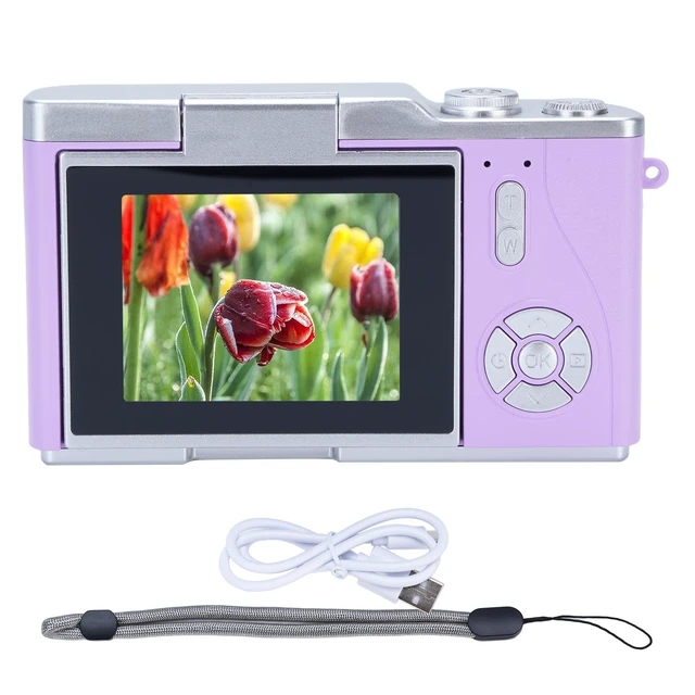 Alt view image 7 of 7 - Digital Camera, 1080P HD 48MP Digital Point & Shoot Camera with 2.4 Inch HD Flip Screen, Built in LED Fill Light, 8X Digital Zoom, for Teens Students (Violet)