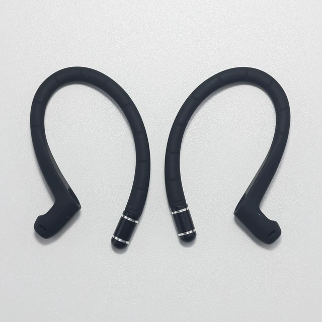 Alt view image 6 of 7 - Titanium Alloy Ear Hooks for Airpods 5/4/3/2/1,AirPods Pro 3/Pro 2/Pro 1 Added Anti-Lost Lanyard,Accessories That Fit SecurelyAnti Slip Sports Clip Hooks,Silicone Material, Soft Comfortable (Black)