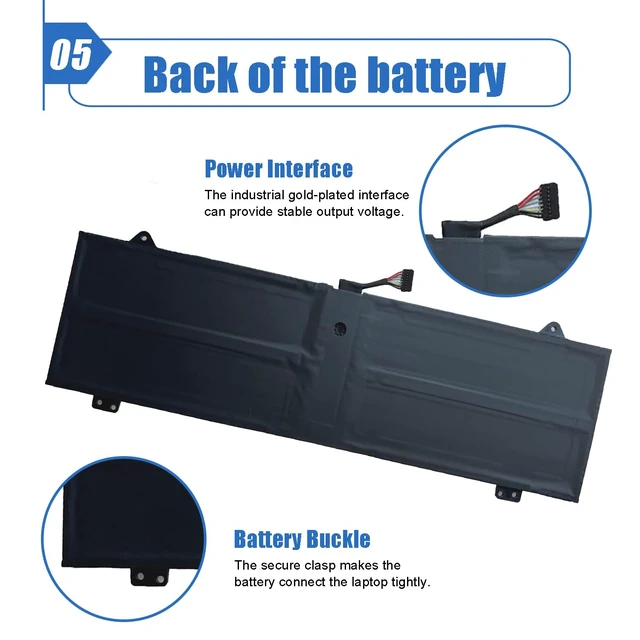 Alt view image 7 of 7 - L19C4PDC L19L4PDC 71Wh Battery Replacement for Lenovo Ideapad Yoga 7-14ITL5 82BH 7-15ITL5 82BJ 7-14ACN6 Series Laptop L19M4PDC 5B10Z26482 SB10Z26481 5B10Z26485 SB10Z26483