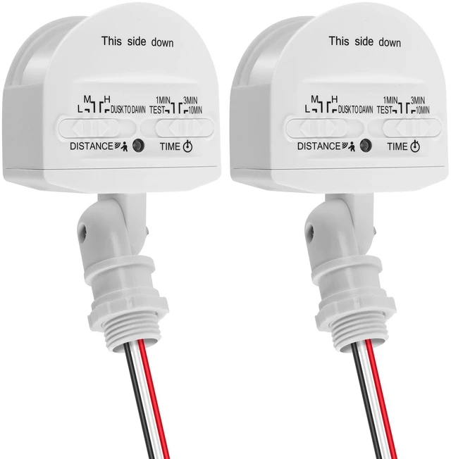 Main image of 2 Pack Motion Sensor, 180-Degree Replacement Motion Detector for Outdoor Lights, Detection Range Up to 69FT, 3 Modes PIR Motion Sensor for Floodlight (White)