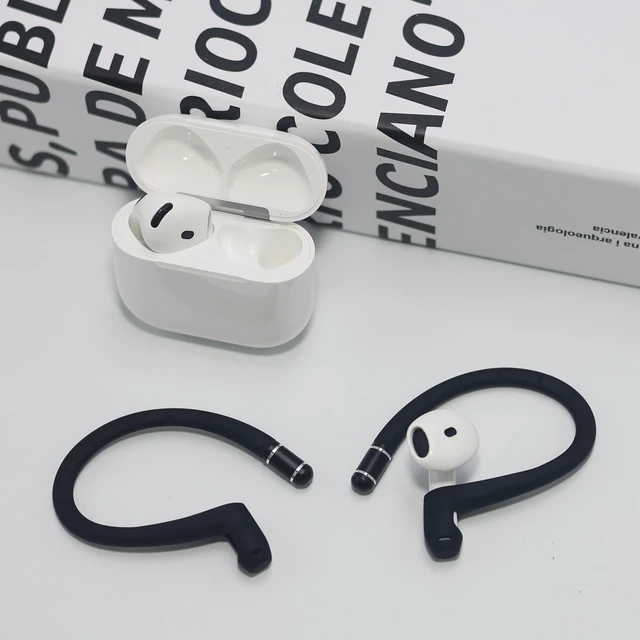 Alt view image 7 of 7 - Titanium Alloy Ear Hooks for Airpods 5/4/3/2/1,AirPods Pro 3/Pro 2/Pro 1 Added Anti-Lost Lanyard,Accessories That Fit SecurelyAnti Slip Sports Clip Hooks,Silicone Material, Soft Comfortable (Black)