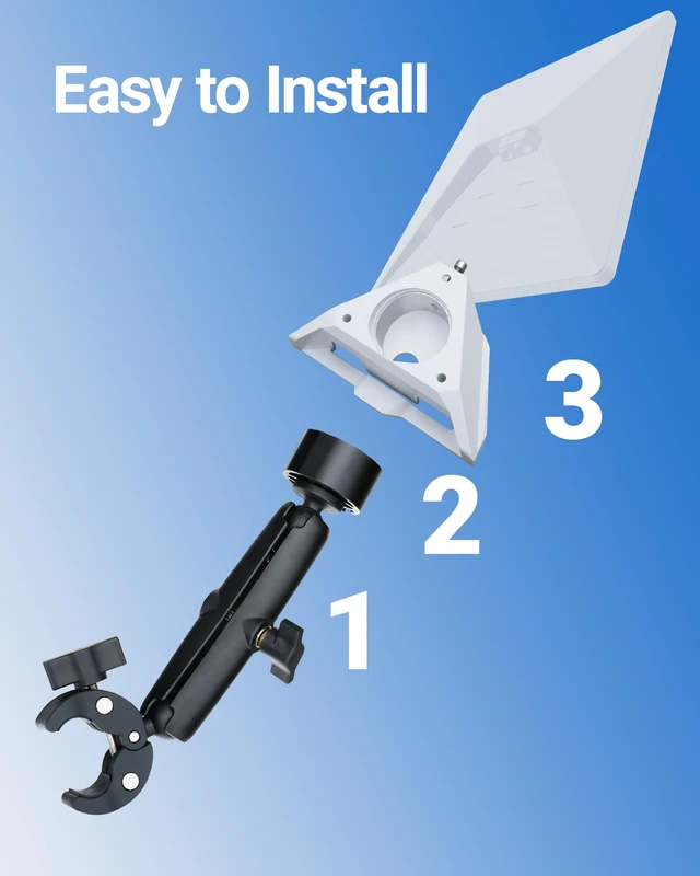 Alt view image 7 of 7 - ORLNK C1 Starlink Mini Mount Ladder Pole Clamp for RV Camper Van Yacht Boat 360° Flexible, Ultra-Low-Profile Mounting, Extended Arm (5.91"/15cm Arm)