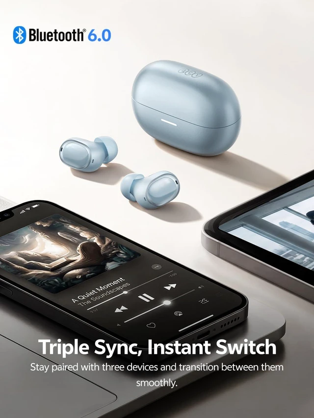 Alt view image 6 of 7 - MeloBuds A30 Al Scene-Adaptive ANC Wireless Earbud 8 Mics ENC Clear Call, Hi-Res Audio LDAC, Fast Charging, Triple Device Connection, IPX5 Waterproof