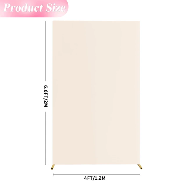 Alt view image 3 of 5 - Square Backdrop Cover Beige Square Wedding Arch Cover, 6.6x5.2FT Spandex Square Arch Cover Balloon Arch Covers Stretchy Backdrop for Birthday Party Wedding Ceremony Baby Shower Decor