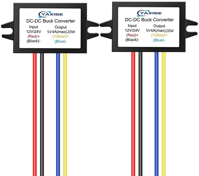 Main image of DC 24V to 5V 4A (max) 20W Step-Down Voltage Regulator - Waterproof Step-Down Module (2-Pcs)