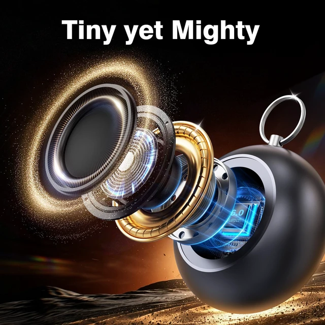 Alt view image 2 of 7 - Small Bluetooth Speaker IP67 Waterproof Rugged Mini Portable Speakers Powerful HD Sound, Wireless BT 6.0 TWS Stereo Pairing, 20H Playtime, Shower Speaker for Outdoors/Camping/Travel/Pool/Gifts
