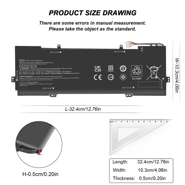 Alt view image 4 of 7 - Spare Battery for HP Spectre X360 15-BL002XX 15-BL001NG 15-BL075NR Z6K96EA Z6L01EA Z6L02EA 2PG91EA, Spectre X360 15T-BL00 2017 HSTNN-DB7R TPN-Q179 902401-2C1 902499-855 902499-856 KB06XLP