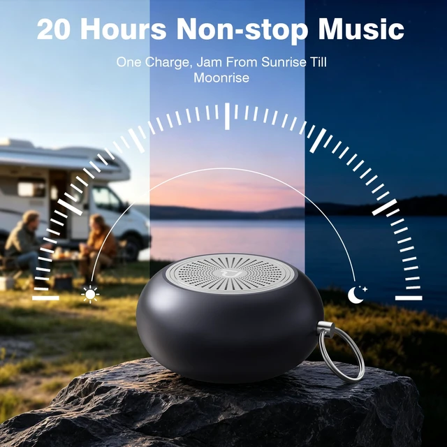 Alt view image 7 of 7 - Small Bluetooth Speaker IP67 Waterproof Rugged Mini Portable Speakers Powerful HD Sound, Wireless BT 6.0 TWS Stereo Pairing, 20H Playtime, Shower Speaker for Outdoors/Camping/Travel/Pool/Gifts