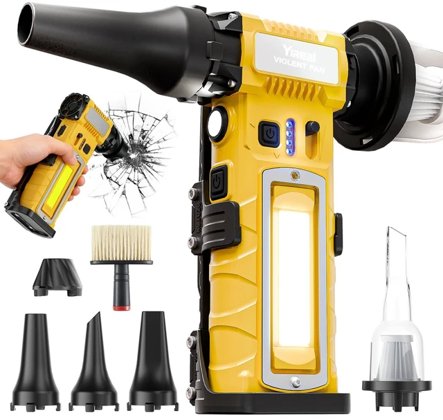 Main image of Rechargeable Air Duster 8000mAh, Electric Dust Blower with LED Work Light Cordless Computer Air Duster for PC Keyboard Car Vents Electronics Cleaner, Window Breaker