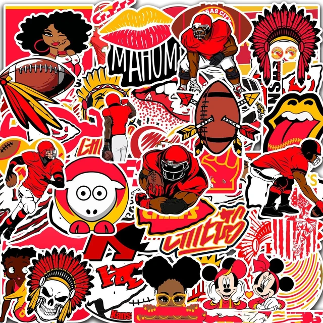 Main image of 117PCS Kansas Stickers City Pack Chief Rugby Kansas and Football Decals for Phone, Water Bottle, Laptop, Car, Helmet Waterproof Vinyl Kansas Gifts City for Kids Teens Adults Fans