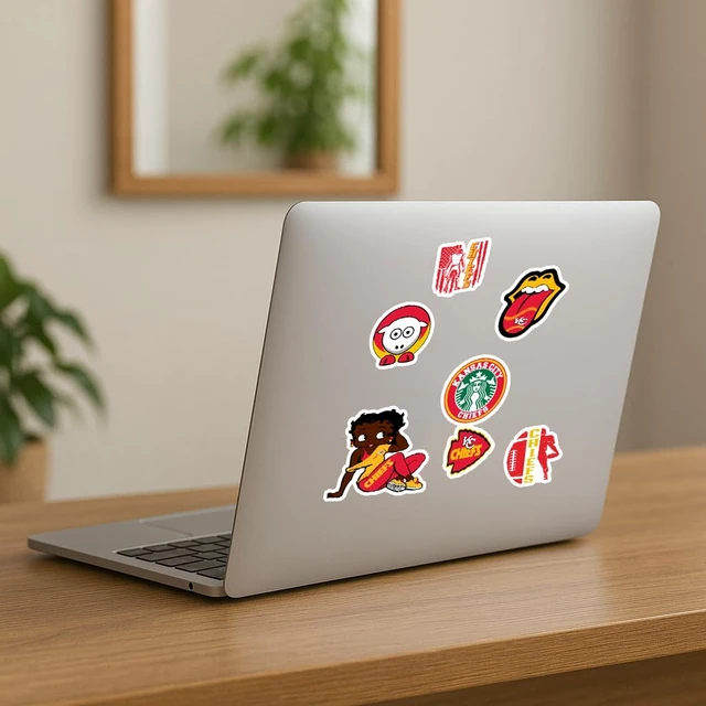 Alt view image 4 of 7 - 117PCS Kansas Stickers City Pack Chief Rugby Kansas and Football Decals for Phone, Water Bottle, Laptop, Car, Helmet Waterproof Vinyl Kansas Gifts City for Kids Teens Adults Fans