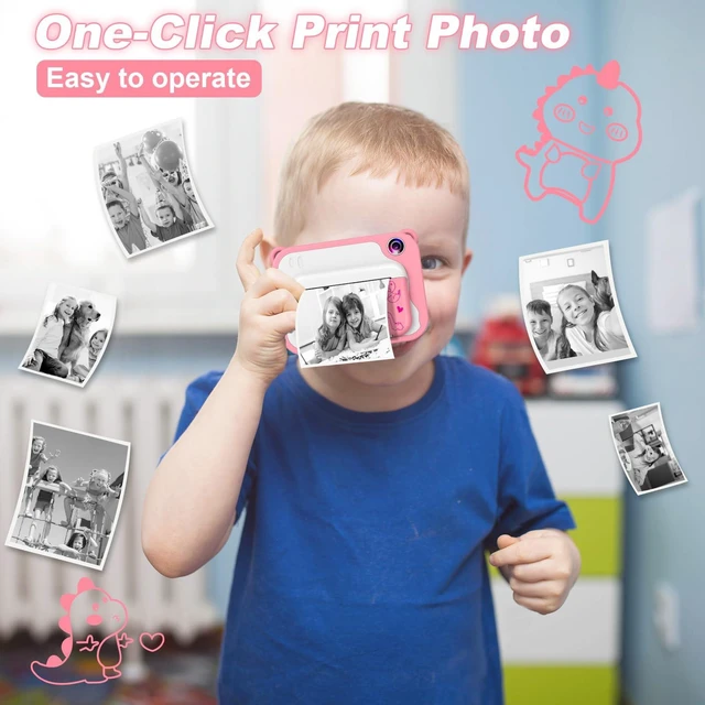 Alt view image 3 of 7 - Kids Instant Print Camera for Travel Parties Camping School Birthday Gifts Toddler Camera with 1080P Video, 32GB Card, 3 Rolls Printing Paper & 5 Color Pens, Fun Gift for Girls