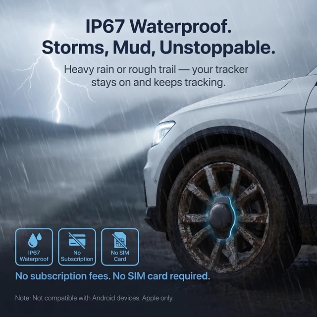 Alt view image 3 of 7 - 2 Pack GPS Tracker for Vehicles Find My Locator Finder Waterproof iOS Only No Subscription Required Network Real Time Magnetic Car Tracker Device Hidden Item Finder Mini Global Network for Car Dog