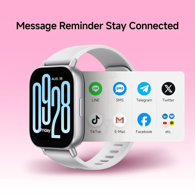 Alt view image 3 of 7 - Redmi Watch 5 Active Fitness Smartwatch, 18-Day, BT Calling, 5ATM 140+ Sports Modes, Heart Rate SpO2, Sleep Tracking, iOS/Android