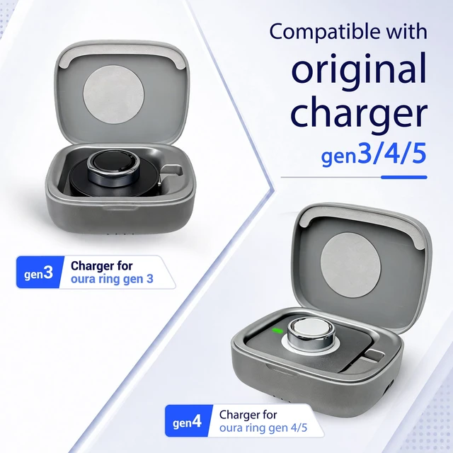 Alt view image 5 of 7 - Portable Smart Ring Charging Case for Oura Ring Gen 5, Gen 4, and Gen 3 1000mAh Portable Travel Charger Station, Fits All-Sized Ring Gen 5 Gen 4 Gen 3 (Official Charger NOT Included)