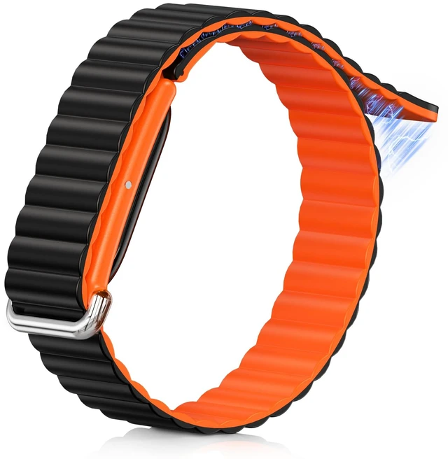 Main image of Magnetic Silicone Band Compatible for Google Fitbit Air, Soft Breathable Workout-Friendly Replacement Strap for Women Men, Waterproof Lightweight Strong Magnet Wristband for Fitbit Air Accessories