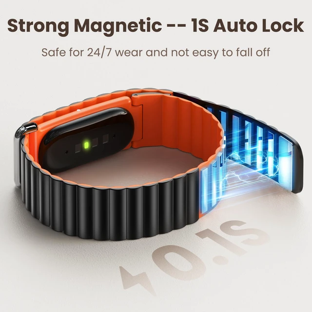 Alt view image 2 of 7 - Magnetic Silicone Band Compatible for Google Fitbit Air, Soft Breathable Workout-Friendly Replacement Strap for Women Men, Waterproof Lightweight Strong Magnet Wristband for Fitbit Air Accessories