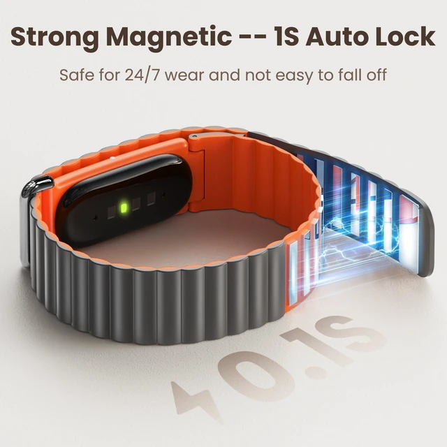 Alt view image 2 of 7 - Magnetic Silicone Band Compatible for Google Fitbit Air, Soft Breathable Workout-Friendly Replacement Strap for Women Men, Waterproof Lightweight Strong Magnet Wristband for Fitbit Air Accessories