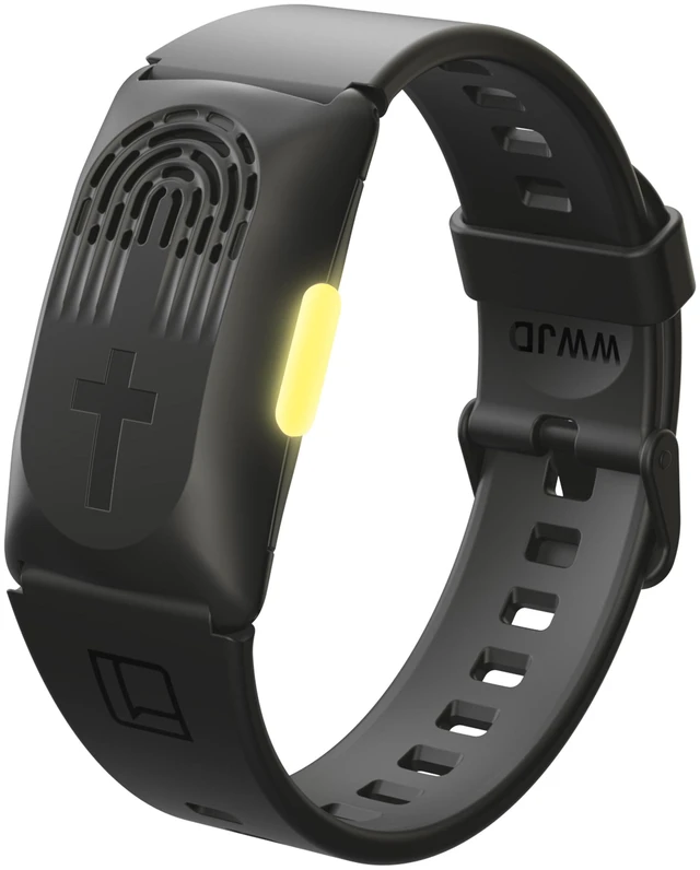 Main image of Audio Bible Watch with 300+ NIV Verses, WWJD Wearable Scripture Speaker Bracelet, Rechargeable Christian Bible Wristband, Faith Based Gift for Men & Women, Black
