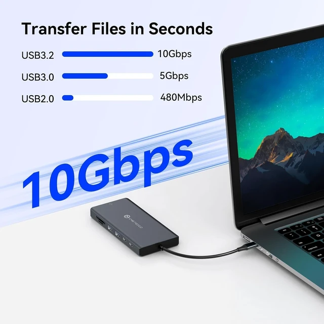 Alt view image 4 of 7 - USB C Laptop Docking Station 3 Monitors with Dual DisplayPort 4K@120Hz and HDMI 4K@60Hz, 12 in 1 Thunderbolt Hub with USB A 3.0, USB C 3.2, Ethernet, SD, TF, PD 100W