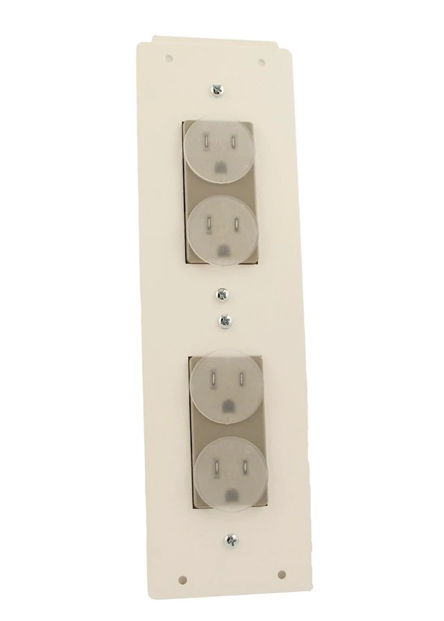 Main image of AC Power Module with Two Duplex Receptacles, 47605-NDP, Gray AC Power Module with Two Duplex Receptacles, 47605-NDP, Gray. The AC Power Module two duplex gray