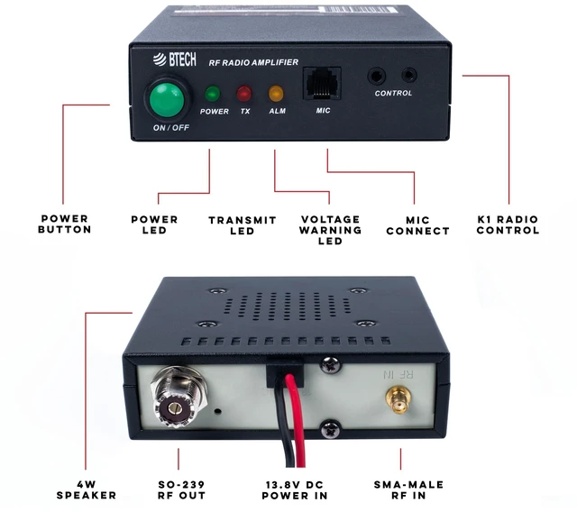 Alt view image 5 of 7 - AMP-220 Amplifier 30-50W Power Boost for 1.25M Band Compatible with Handheld Radios Amplifies Analog and Digital Modes Ideal for Mobile, Field, & Home Use