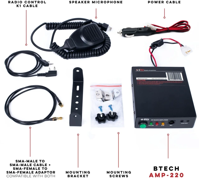 Alt view image 6 of 7 - AMP-220 Amplifier 30-50W Power Boost for 1.25M Band Compatible with Handheld Radios Amplifies Analog and Digital Modes Ideal for Mobile, Field, & Home Use