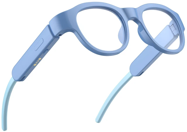 Main image of Kids Smart Glasses with LED Lights, Bluetooth 5.4 Open-Ear Audio, Touch Control, Magnetic Charging, Ages 6-12 (Blue)
